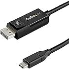StarTech.com USB-C - DisplayPort 1.4 変換ケーブル/1m/双方向変換対応/8K60Hz/HBR3、HDR、DSC対応/USBタイプC - DP Altモード/ディスプレイアダプタケーブル/USB Type-C