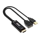 Club3D HDMI Male オス to DisplayPort 1.2 Female メス アクティブ アダプタ USB給電付き 4K@60Hz (CAC-1331)