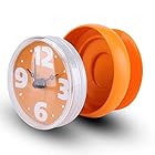 GLOGLOW 壁掛け時計 置き時計 吸盤式時計 ミニ防水時計 時間分かり シャワー プレゼント ギフト マサーシー用 浴室・オフィス・部屋・キッチン用などに適用(オレンジ)