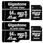 Gigastone マイクロSDカード 64GB 2個セット SDアダプタ付き U3 C10 SDXC 90MB/S 4K Ultra HD 撮影