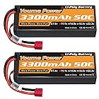 Youme 3S Lipoバッテリーパック 11.1V 3300mah RCバッテリー50C RC Traxxas車用ボートトラックバギートラギー(2パック)