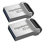 Gigastone Z90 32GB USBメモリ 2個セット USB3.1 メモリスティック 小型 メタリック フラッシュドライブ