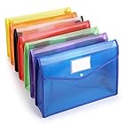 Sumnacon ファイルケース ファイル袋 ボタン式 プラスチック 透明 おしゃれ かわいい a4 持ち運び クリアファイルケース 書類ケース 7個セット 7色