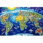 CHengQiSM 1000ピース ジグソーパズル 世界地図 パズル 絵画 地球 ランドマーク 動物（70×50cm）