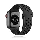 ZENGYQI コンパチブル Apple Watch バンド 38mm 42mm 40mm 44mm,ソフトシリコンバンド 通気性 スポーツシリコンストラップリストバンド交換バンドリストバンド iWatch series SE/8/7/6/5/4