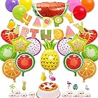 果物 風船 誕生日 バルーンHappy Birthday 誕生日 フルーツ 飾り付け セットナー ケーキトッパー ハワイ サマー カーニバル パーティー 飾り バースデー お祝い 撮影 背景