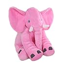 [TWDRTDD]象 ぬいぐるみ 抱き枕 ふわふわ かわいい ゾウ 人形 おもちゃ 子供 お誕生日 記念日 プレゼント ぬいぐるみ 付き (60CM，ピンク)