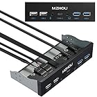 MZHOU USB2.0 + 3.0メタルフロント、5.25インチ19ピンフロントパネルアダプター、4つのUSB 3.0ポートハブ、(1HDオーディオポート/ 1TPY-Cポート/ 1マイク入力)　プリンター用