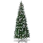 Costway クリスマスツリー 180cm 630本枝 松かさ付き スノータイプ 雪化粧 ヌードツリー クリスマス飾り Christmas tree グリーン 緑