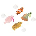 発光魚 水族館 人工魚 熱帯魚 人工浮遊魚 水槽オーナメント デコレーション 簡単固定 シリコン製 人工装飾 魚の装飾