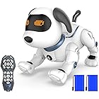 ロボット リモコンロボット 音楽演奏 ダンス コマンドアクション プログラム可能 おもちゃ ペット 家庭用ロボット 音声制御（英語のみ）タッチコントロール USB充電可能 リモコン遠隔操縦 音量調整可能 スマートロボット犬 目ランプを持って 子供