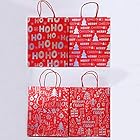 かわいいキラキラクリスマスギフトバッグ クラフト メリークリスマスラッピング袋 クリスマス紙袋 手提げ袋 プレゼント用 リサイクル可能 (4点セット)