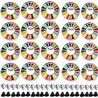 20個 SDGs バッジ ピンバッジ 国連 バッヂ 丸み仕上げ 表面が丸みのあるタイプ おしゃれ 襟章 留め具40個付きセット
