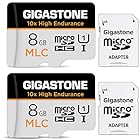 【MLC 10x高耐久】Gigastone MLC マイクロsdカード 8GB 2個セット 高耐久, Full HD ビデオ撮影, 85MB/s U1 Class10