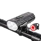 自転車 ライト LED 4800mAh 大容量 USB充電式 IPX5防水 アルミ合金製 懐中電灯 1000 Lumens IPX5防水