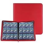 PAKESI スターカードカードファイル 12ポケット 480枚収納 透明PP素材 カードシート と他のカードを集める スターカード コレクションファイル（レッド）