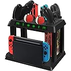 Umora Nintendo Switch用 充電スタンド 大容量 収納ラック ホルダー Switchドック Proコントローラー/ポケモンボール/Joy-Con全部充電・収納可能 組立 省スペース 整理 オールインワン