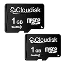 Cloudisk Micro SDカード1 GB(2個セット) フラッシュカード クラス4、SDアダプタ付き（1 GB）