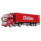 コンテナトラックのおもちゃ、プルバック絶妙な建設トラックモデルのおもちゃ、合金取り外し可能1：48子供の誕生日プレゼント(red, cargo truck)