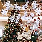 クリスマスオーナメント 3D立体 スノーフレーク 雪の結晶 ガーランド かわいい デコレーション 雪花飾り クリスマスツリー装飾 写真小物 冬 イベント 新年 パーティー飾り付け 白 スノー (白)