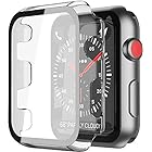 Smilelane 対応Apple Watch Series 3 / Series 2 38mm 用 ケース, PCガラス保護カバー 対応アップルウォッチシリーズ 3/2 38mm 用 ケース（透明）