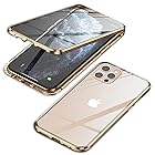 YSAN 両面ガラス 360度全面保護 iPhone12 iPhone12Pro ケース アルミバンパー クリア フルカバー 表裏磁石 両面 耐衝撃 マグネット式 薄型 ワイヤレス Qi充電対応 (iPhone12/iPhone12Pro(6.1