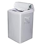 FunCee 洗濯機カバー 防水 台風 シルバー 4面包みデザイン 洗濯機 カバー 防水 防塵 防湿 防UV 室外機カバー テープ付き ドライヤ、洗濯機対応可能 (XL:57*65*95cm)