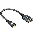 Micro HDMI to HDMI変換アダプタ Twozoh Micro HDMI変換ケーブル Type D(オス)-Type A(メス) 延長ケーブル- 3D/4K 1080P Gopro Hero 7 6 5 4, Lenovo Yogaな