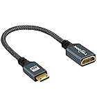 Twozoh Mini HDMI to HDMI変換アダプタ Mini HDMI(オス)-HDMI(メス)変換ケーブル延長ケーブル HDMI ケーブル タイプc (HDMIミニ) 3D/4K 2160P,1080P- 20CM 適格請求書発行可