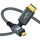 Twozoh Micro HDMI to HDMI ケーブル 2M (HDMI マイクロタイプDオス - HDMI タイプAオス) 3D 4K 1080P @60Hz ハイスピード マイクロHDMI HDMI ケーブル GoPro/デジカメ/アク