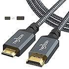 Twozoh Mini HDMI to HDMIケーブル 5M, 4K 60Hz UHD Mini-HDMIオス-HDMIオス変換ケーブル,HDMI ケーブル タイプC (HDMIミニ)