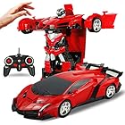 ラジコンカー RCカー 電動RCカー おもちゃの車 手振り制御 ロボットに変換 安定性高い 耐衝撃 子供おもちゃ 贈り物 (赤)