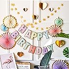 simpless 誕生日 飾り付け ガーランド HAPPY BIRTHDAY飾り ペーパー バースデー 子供 男の子 女の子 の誕生日装飾 (ピンク)