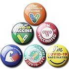 12個のワクチンボタンピン、Scdomワクチン接種または抗体陽性検査COVID 19ワクチン接種のピンバックボタン、奨励された公衆衛生とCovid19ピンバックボタンバッジに対する臨床ワクチン接種