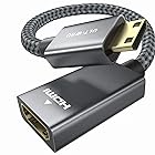 ULT-WIIQ Mini hdmi to hdmi 変換アダプタ - Mini hdmi 延長ケーブル20cm アルミ外装ミニ hdmiオス-HDMIメス変換アダプタ - 4K 3D Raspberry Pi Zero WH ホームビデオカメラ