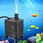 Semiter USB ポンプ、マイクロ水族館ポンプ、水中ポンプ USB、耐久性のあるUSB水族館ポンプ、水族館用ミニサイズミニウォーターポンプUSBマイクロフィッシュタンク