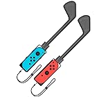 BingDi Nintendo Switch マリオゴルフ用のゴルフロッド マリオゴルフ用のコントローラー 大人と子供 ストラップ付き 2個セット（ブラック）