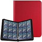 PAKESI スターカードカードファイル9ポケット25の内側のリーフレット 450枚収納 PU カードシートスターカードと他のカードを集める スターカード コレクションファイル（レッド）