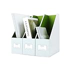JiaWei ファイルボックス(3個組), ファイル 整理 ボックス 10.5 x 25.5 x 31cm, ボックスファイルA4 紙, ファイルスタンド, 収納ボックス 小物入れ, 書類ケース 机上収納ボックス, ファイルボックス 本立て ック