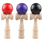けん玉 3個セット （赤、紫、黒） 剣玉 木製 けん玉教室 練習用 競技用 kendama