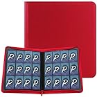 PAKESI スターカードカードファイル12ポケット 480枚収納 PU カードシート と他のカードを集める スターカード コレクションファイル (赤)