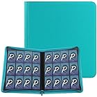 PAKESIスターカードカードファイル12ポケット 480枚収納 PU カードシート と他のカードを集める スターカード コレクションファイル (空色)