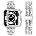 [wutwuk] Apple Watch ブレスレット 41mm 40mm 44mm 45mm 38mm 42mm レディース グリッター iWatch Series SE 9 8 7 6 5 4 3 2 1 ダイヤモンド ラインストーン ハード