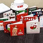 【LEISURE CLUB】クリスマス メッセージカード 24枚入り 折りの状態7x7cm カード グリーティングカード バースデーカード 感謝カード 誕生日カード フラワーカード 教師の日 感謝の日 バレンタインなどに最適なグリーティングカード