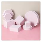 撮影道具 立方体 円柱形 8点セット バブル製 軽量 ジュエリー アクセサリー 小物 化粧品などの撮影に適用 ピンク (Pink)