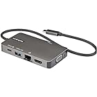 StarTech.com USB Type-Cマルチ変換アダプター/USB-C - 4K30Hz HDMI または 1080p VGA/100W Power Deliveryパススルー対応/5Gbps USBポート x3/ギガビット有線LAN/U