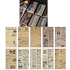 60枚 ヴィンテージ風 セットシールコラージュ 素材 背景紙 デザインペーパー レトロ 古書 ジャンクジャーナル ラッピング スクラップブック (時事)