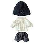 niannyyhouse 人形の服 20cm 着せ替え 帽子+セーター+半ズボン 3点セット ツイストセーター ぬいぐるみ 用 綿人形の服 人形ベビー服 (b1)