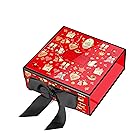 JiaWei ギフトボックス 28 x 28 x 10cm, プレゼントぼっくす 箱リボン付き, お祝いの赤, ふた付きマグネットプレゼントぼっくす, 結婚式, 花嫁介添人, パーティー、誕生日クリスマス箱、お祭り, シンプルなハイエンドラッピン
