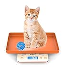 新生児の子犬と子猫用のペットスケール、子犬の体重計、取り外し可能なトレイサイズ28 * 18 cm、グラム単位でペットの赤ちゃんの体重を量る、15Kgs（±1g）(オレンジ色)